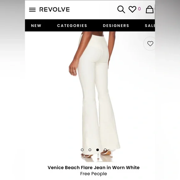 Free People Venice Beach Flare Jeans in Worn White. NWT size 30,31. - Picture 3 of 11